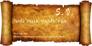 Spányik Valéria névjegykártya